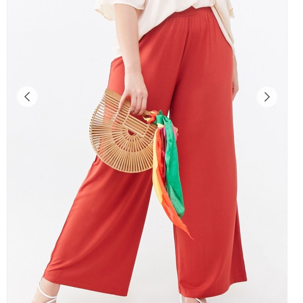 Redish Orange Wide Leg Pants